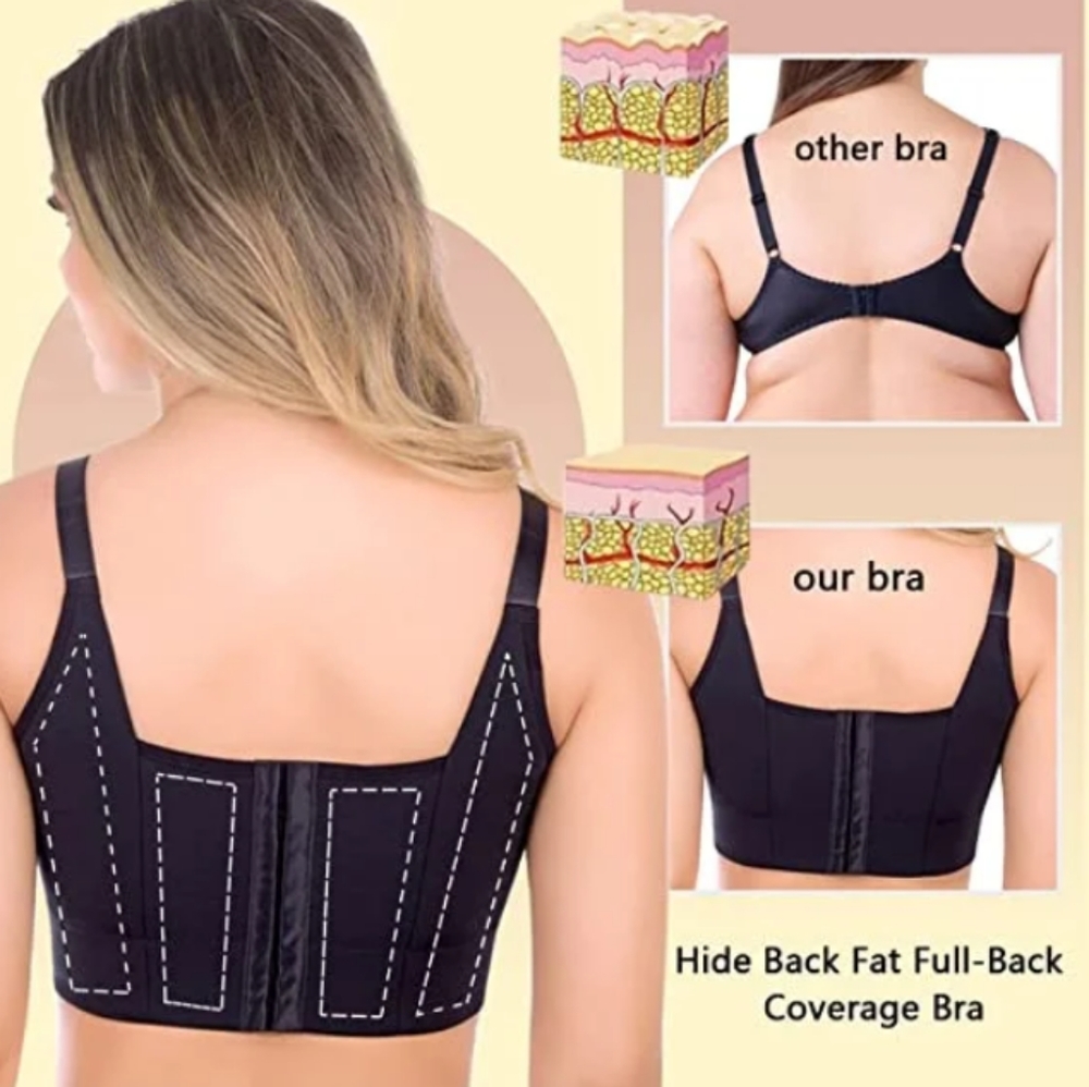 Thick strap cover back-fat bra